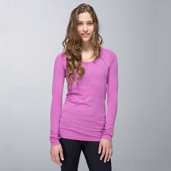 Lululemon:Swiftly Tech Long Sleeve Scoop in size large in Heathered Ultra Violet - Picture 1 of 10
